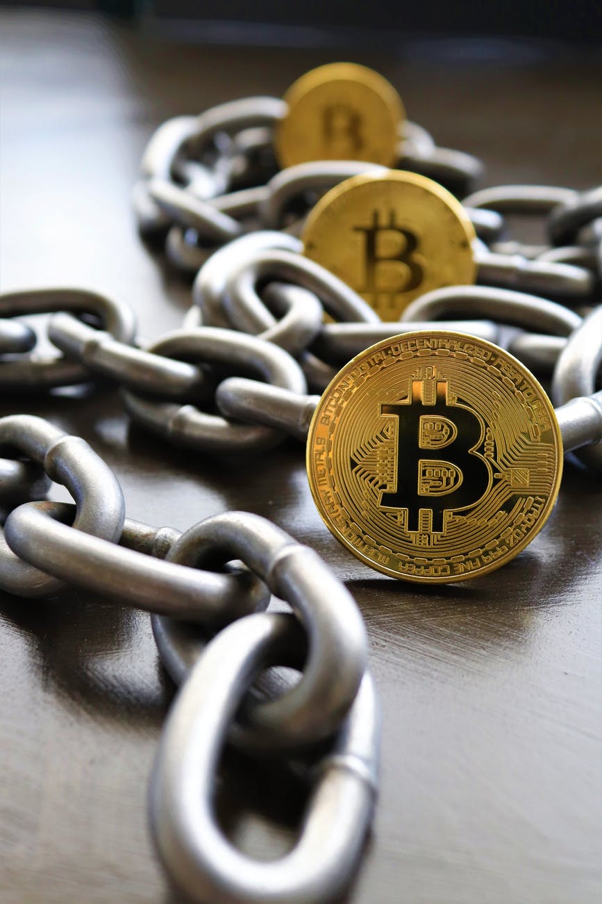 close up of bitcoins